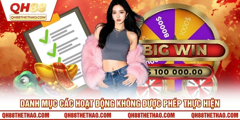 Danh mục các hoạt động không được phép thực hiện
